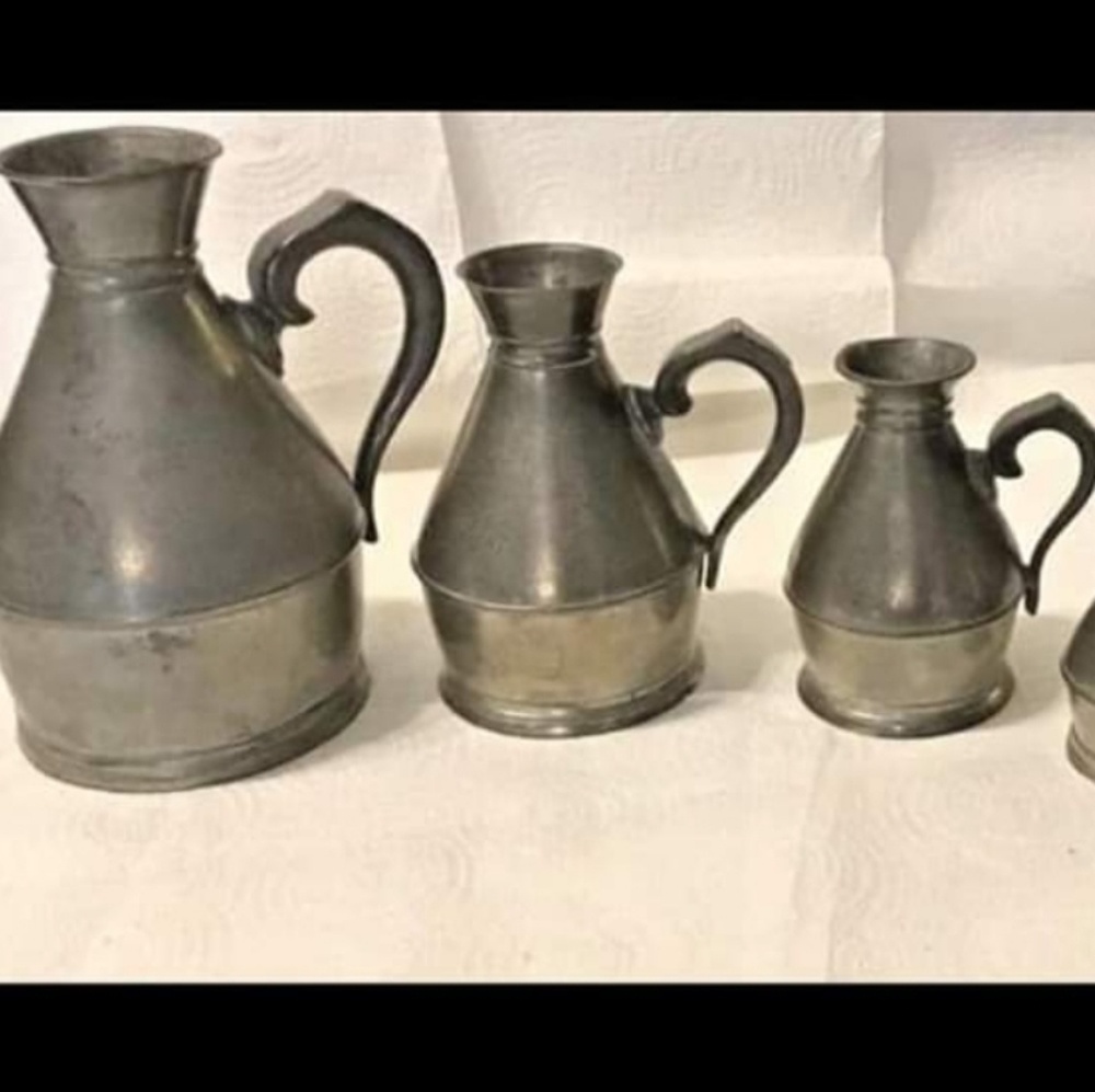 ❗💯 Rare Antique Pewter Graduated Measures